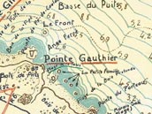 Carte port des Sapins et plage de la Table à la Pointe Gauthier